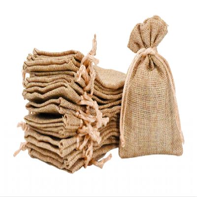 Mandala Crafts 4X6 Inch Plain Burlap Drawstring Gift Bags for Favors - 20 Small Linen Sacks Gift Pouches for Candy, Coffee, Jewelry, Wedding, and Party Supplies