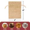 Mandala Crafts 4X6 Inch Plain Burlap Drawstring Gift Bags for Favors - 20 Small Linen Sacks Gift Pouches for Candy, Coffee, Jewelry, Wedding, and Party Supplies view 3