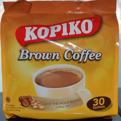 Kopiko Instant 3 in 1 Brown Coffee Mix with Creamer and Sugar 30 Count Per Bag