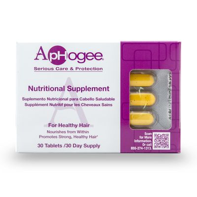 Aphogee Nutritional Supplement for Healthy Hair Biotin, Vitamins & Minerals with MSM, Collagen & Amino Acids Nourishes Hair from Within, Promotes Healthy Hair Growth 30 Tablets (30-Day Supply)