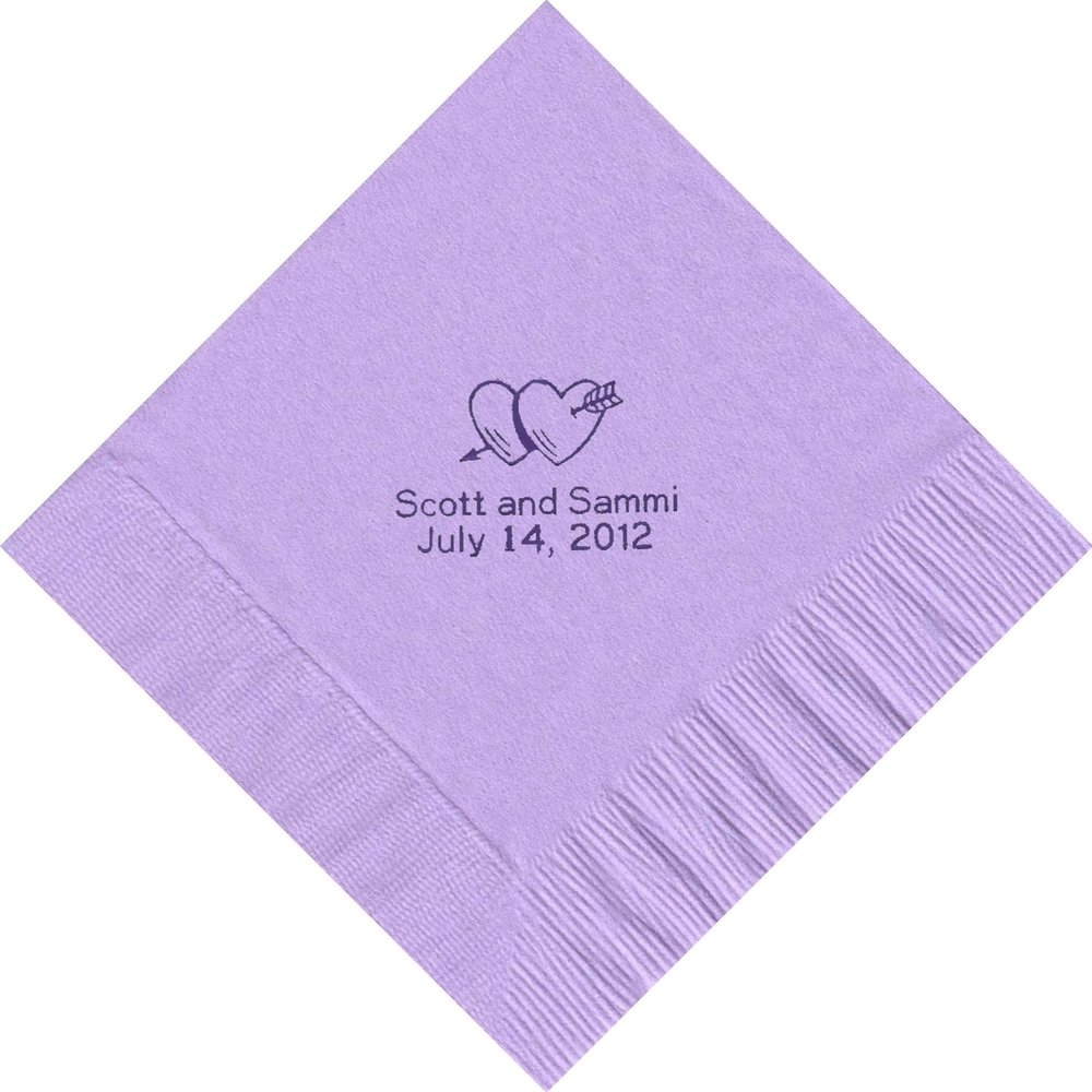 100 Printed Personalized Luncheon Dinner Party Napkins