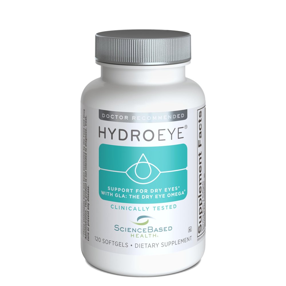 ScienceBased Health HydroEye Dry Eye Supplement  Clinically Tested Formula with GLA & Omega-3  Supports a Healthy Tear Film for Lasting Eye Comfort  120 Softgels