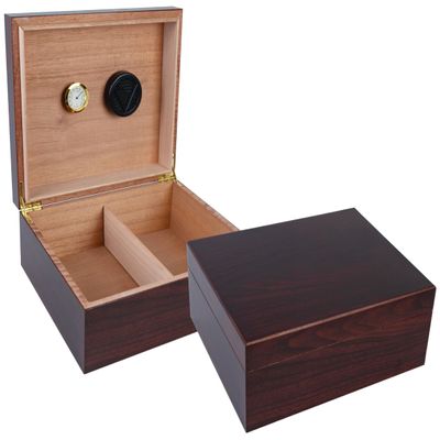 Prestige Import Group Chalet Desktop Cigar Humidor with Hygrometer and Humidifier - Stores up to 50 - Color: Cherry