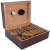 Prestige Import Group Chalet Desktop Cigar Humidor with Hygrometer and Humidifier - Stores up to 50 - Color: Cherry view 2