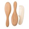 3PCS Wooden Hair Brush Comb Set Natural Goat Bristles Brush Hair Cleaning for Newborns Registry view 1