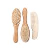 3PCS Wooden Hair Brush Comb Set Natural Goat Bristles Brush Hair Cleaning for Newborns Registry view 2