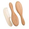 3PCS Wooden Hair Brush Comb Set Natural Goat Bristles Brush Hair Cleaning for Newborns Registry view 4