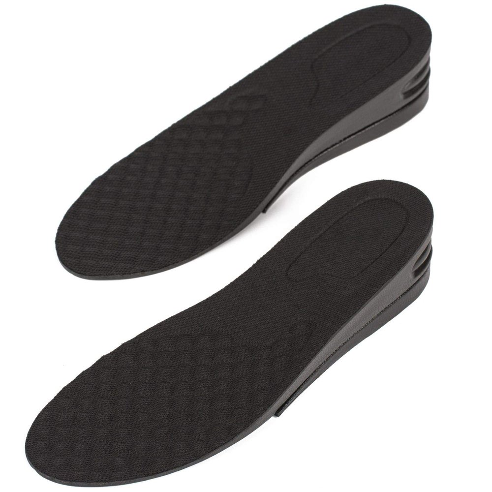 Height Increase Adjustable Elevator Shoe Lift Insoles for Men - 1 or 1.5 Inch Taller Heightening Liftkits - Size Large