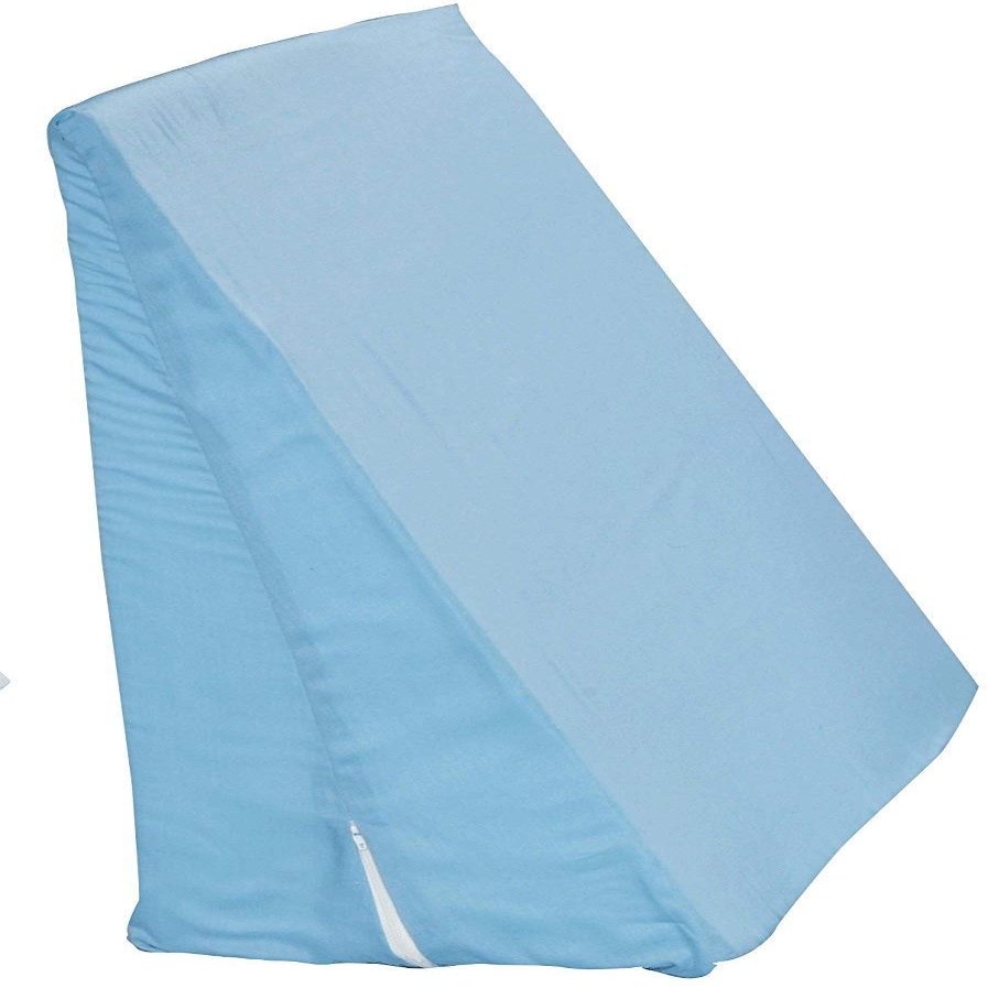 11 inch Bed Wedge for Acid Reflux Sufferers, Removable Blue Cover