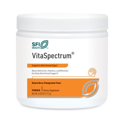 SFI Health Klaire Labs VitaSpectrum Powder - Children's Multivitamin/Mineral with 23 Essential Nutrients in Berry-Pomegranate for Kids, No Copper, Iron, Gluten or Casein (30 Servings, 171 Grams)