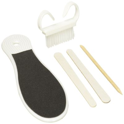 Bath Accessories 8 Piece Pedicure Set, White