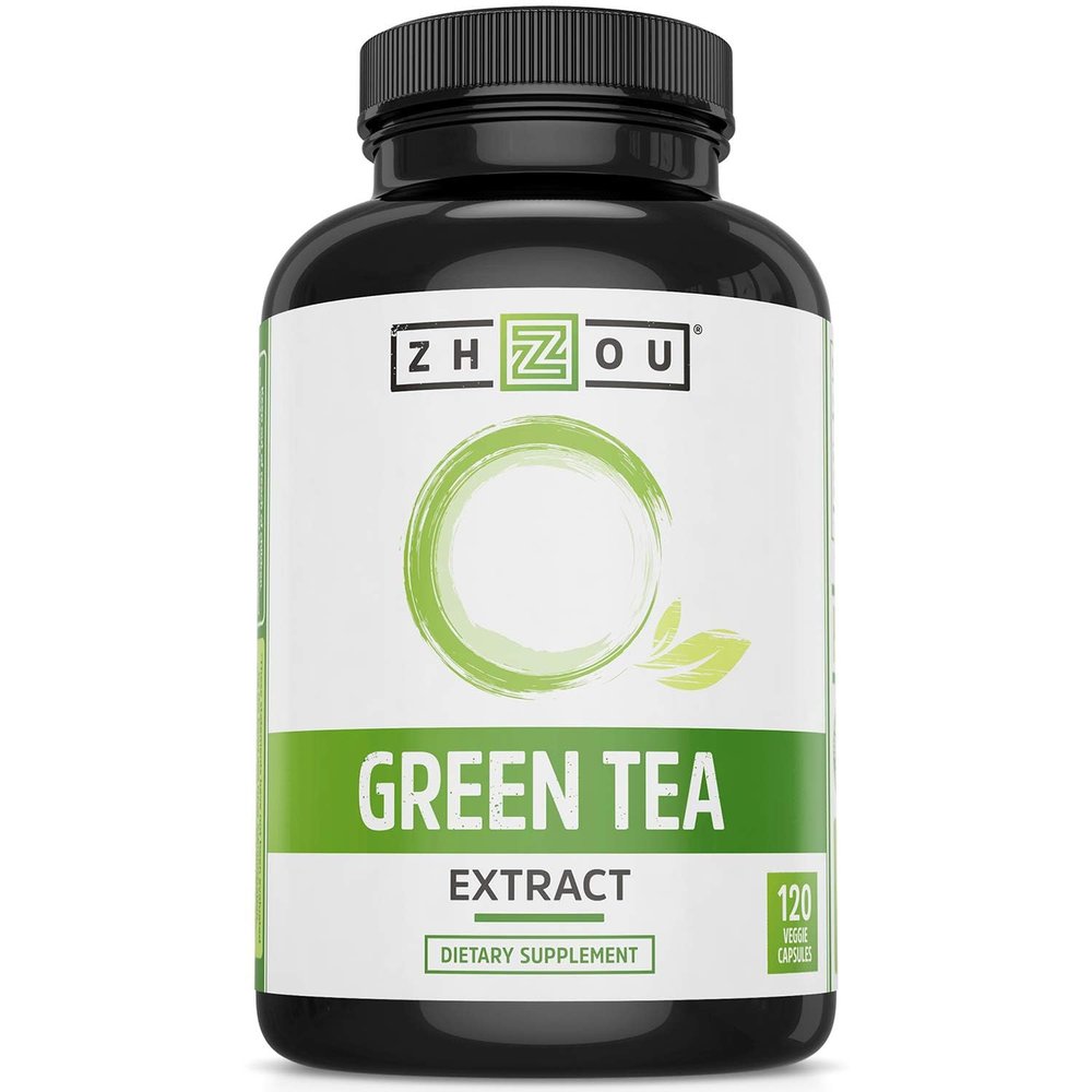 Zhou Nutrition Green Tea Extract Supplement - Green Tea & ECGC for Women & Men, Clean Caffeine Energy, Antioxidant Support, 500mg Per Serving - 120 Vegan Friendly Capsules