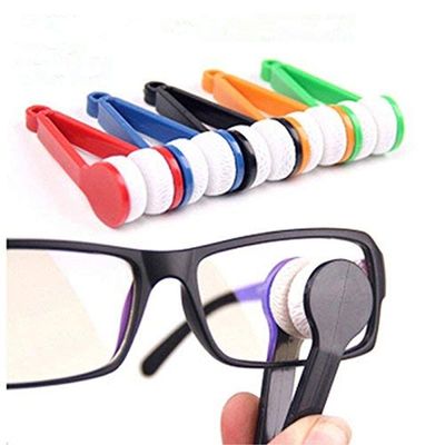 12 pcs Mini Sun Glasses Eyeglass Microfiber Spectacles Cleaner Brush Cleaning ToolRandom Color