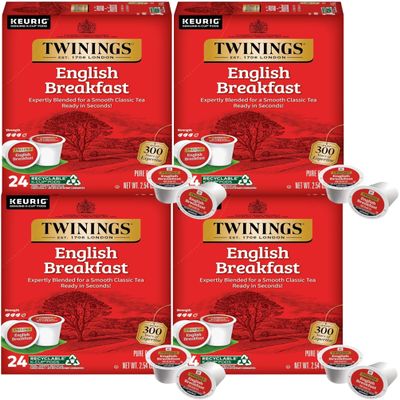 Twinings English Breakfast Tea Keurig K-Cups, 24 Count (Pack of 4)