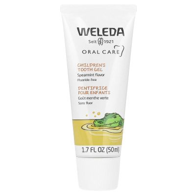 Weleda Oral Care Childrens Tooth Gel, 1.7 Fluid Ounce, Fluoride Free, Spearmint Flavor, Plant Rich Toothpaste with Calendula, Silica and Fennel