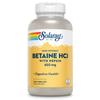 SOLARAY Betaine HCL with Pepsin - High Potency Hydrochloric Acid Formula - Digestive Health Supplement with Digestive Enzymes for Gut Health Support - 60-Day Guarantee, 250 Servings, 250 VegCaps view 1