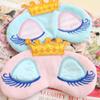AKOAK Pack of 2 Cute Girl's Travel Princess Crown Sleeping Eye-Shade Blindfold Nap Cover Eye MaskPink+Light Blue view 3
