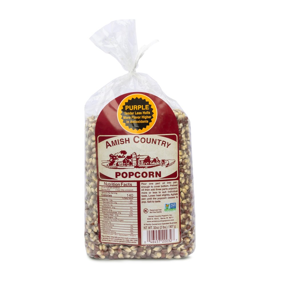 Amish Country Popcorn | 2 lbs Bag | Purple Popcorn Kernels | Old Fashioned, Non-GMO and Gluten Free (Purple - 2 lbs Bag)
