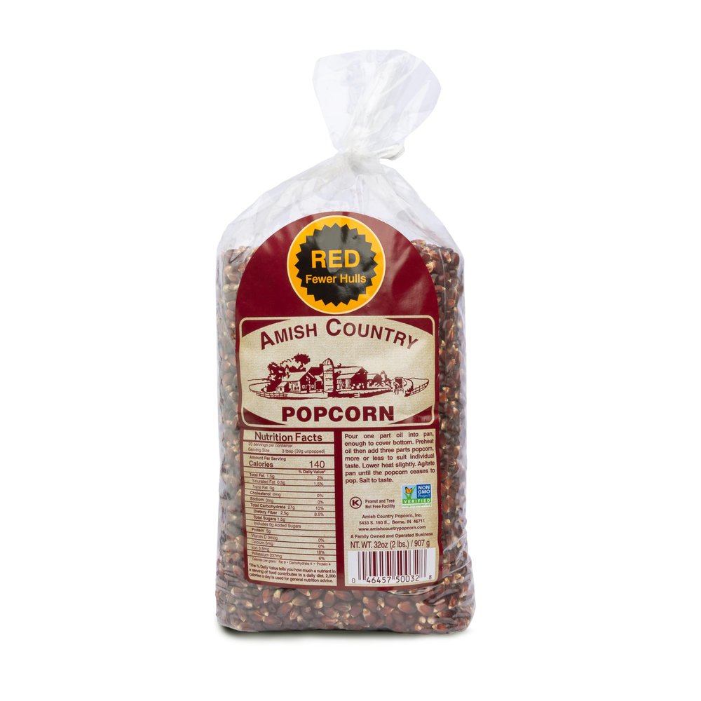 Amish Country Popcorn | 2 lbs Bag | Red Popcorn Kernels | Old Fashioned, Non-GMO and Gluten Free (Red - 2 lbs Bag)