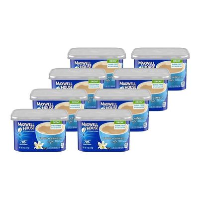 Maxwell House International Sugar-Free French Vanilla Decaffeinated Instant Coffee,4 Ounce (Pack of 8)