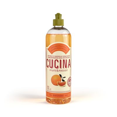 Cucina Fruits & Passion Concentrated Dish Soap, Sanguinelli Orange & Fennel, Gentle Liquid Dishwashing Detergent with Olive Oil, Vegan Formula in Refillable 16.9 fl oz Recyclable Bottle