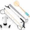 Vive Hip and Knee Replacement Kit (6 Pcs) - After Surgery Recovery Set for Seniors - Handicap Aid, Leg Loop Lifter, Reacher Grabber, Long Handle Shoe Horn, Shower Loofah, Sock Assist, Dressing Stick view 1