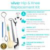 Vive Hip and Knee Replacement Kit (6 Pcs) - After Surgery Recovery Set for Seniors - Handicap Aid, Leg Loop Lifter, Reacher Grabber, Long Handle Shoe Horn, Shower Loofah, Sock Assist, Dressing Stick view 2