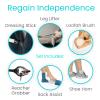 Vive Hip and Knee Replacement Kit (6 Pcs) - After Surgery Recovery Set for Seniors - Handicap Aid, Leg Loop Lifter, Reacher Grabber, Long Handle Shoe Horn, Shower Loofah, Sock Assist, Dressing Stick view 3