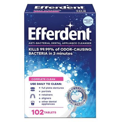 Efferdent Denture Cleanser Tablets, Complete Clean, 102 Tablets | Pack of 2