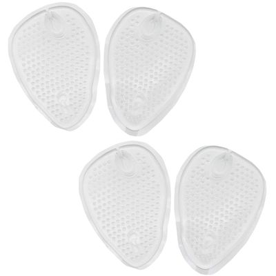 2Pairs Gel Thong Sandal Toe Protectors Forefoot Cushions Grip Pads Ball-of-Foot Cushions (Clear)