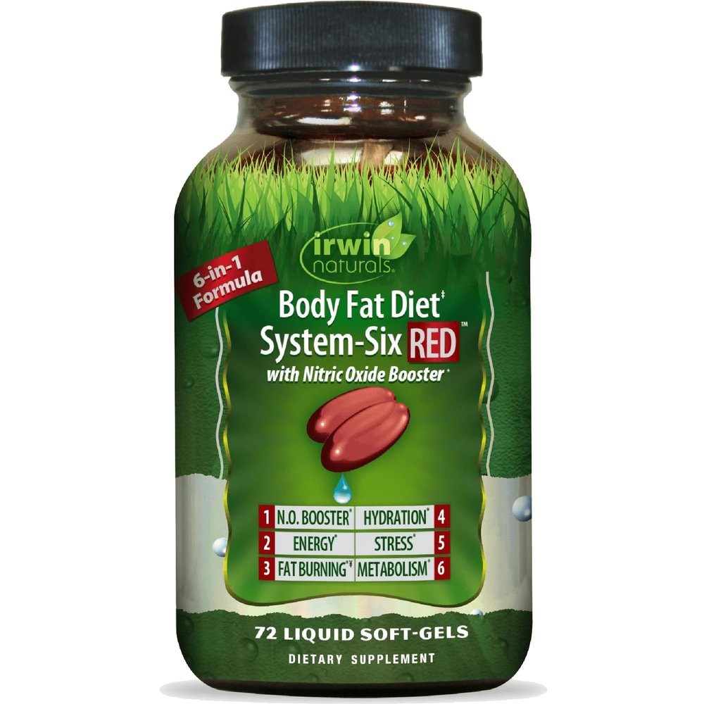 Irwin Naturals Body Fat Diet System-Six RED  72 Liquid Soft-Gels