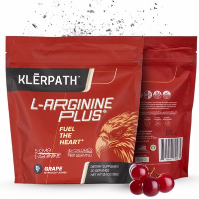L-arginine Plus Powder with 5110 mg L-Arginine and 1010 mg L-Citrulline - Nitric Oxide Supplement for Blood Flow and Circulation - Grape Flavor 13.4 Ounces