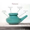 Baraka Handcrafted Ceramic Neti Pot - Nasal Rinse Tool for Home, Clears Nasal Passages, Hydrates Sinuses, Dishwasher Safe, Durable Food Grade Ceramic Glazes, Lightweight, Easy to Use - 10oz (Jade) view 3