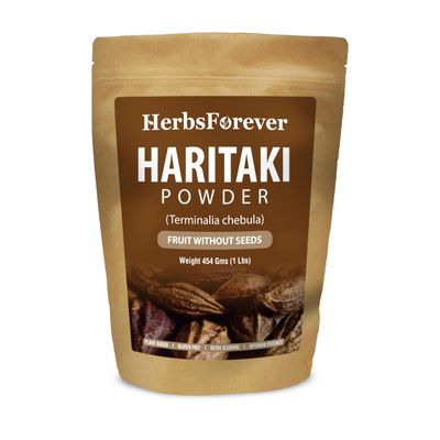 HerbsForever Haritaki (Terminalia Chebula) Ayurvedic Fruit Powder- Without Seeds | Supports Digestion & Gut Regularity, Vata Detox | Wild Harvested, Non GMO | Ultra Clean | Steam Treated | 16oz-1LBS