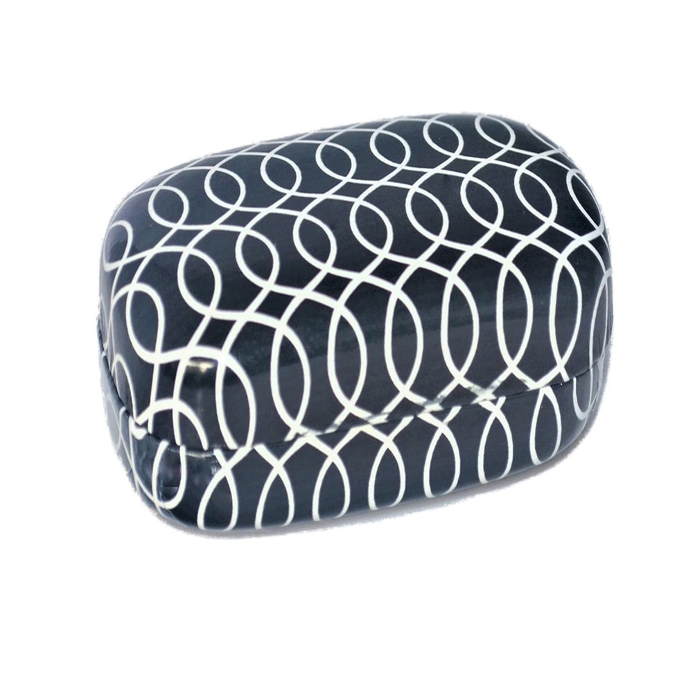 Contact Lens Hard Case Caring Travel Box Container Holder Black and White