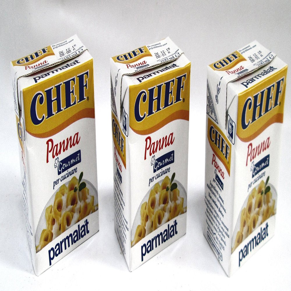 Parmalat: Italian "Panna Chef Gourmet per cucinare", UHT Long Life Cooking Cream 6.7 Fluid Ounce (200ml) Packages (Pack of 3) [ Italian Import ]