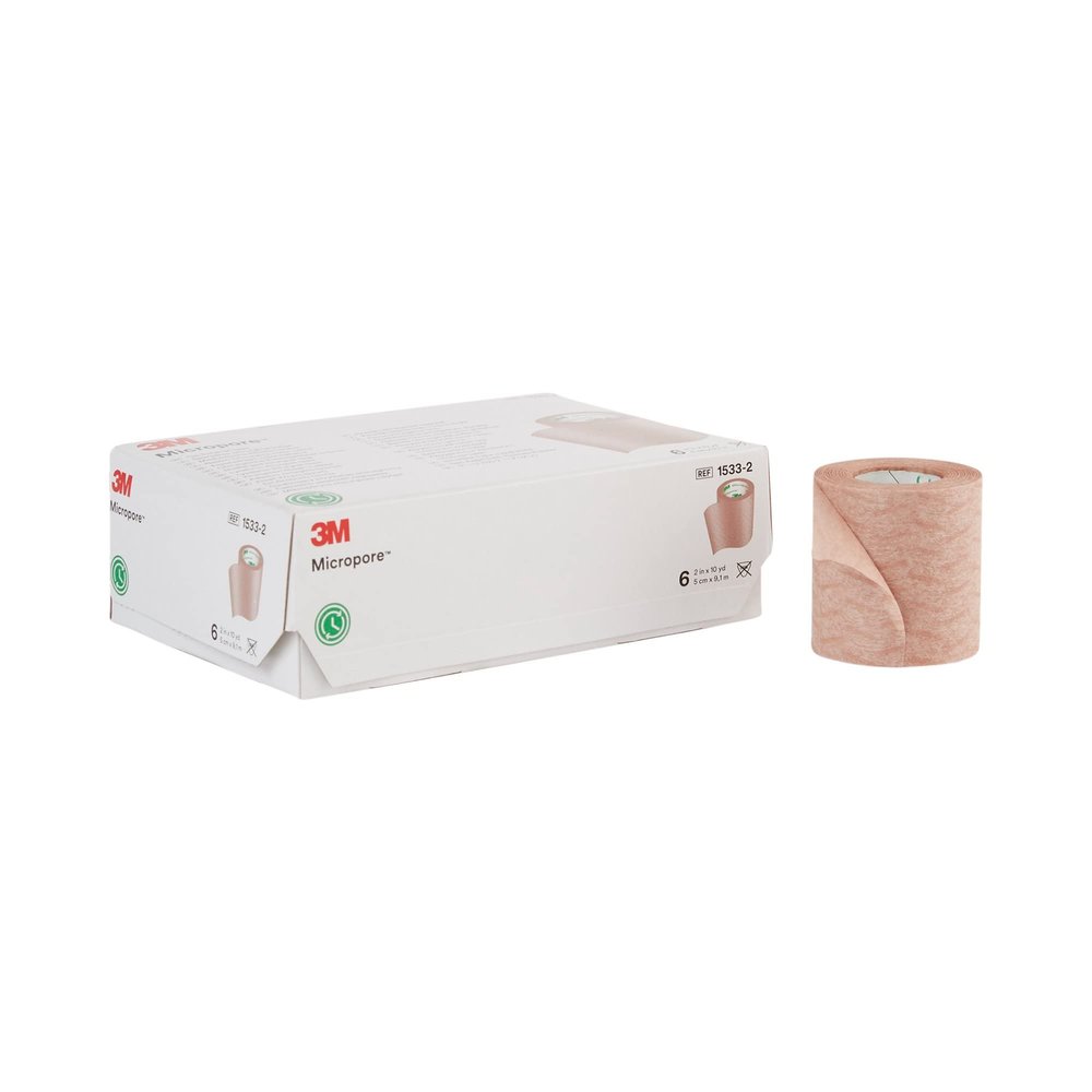 3M-1533-2 Tape Micropore Surgical LF Paper 2"x10yd Tan 6/Bx by 3M Part No. 1533-2