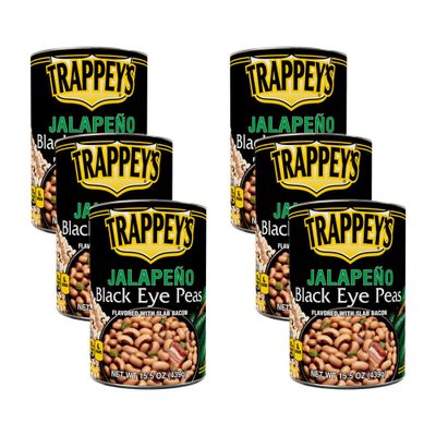 Trappey's Jalapeno Black eye Peas , With Slab Bacon, 15.5-Ounces (Pack of 6)