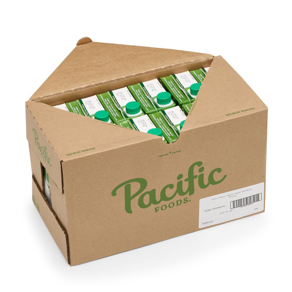 Pacific Foods Organic Coconut Milk, Plant Based Milk, 32 oz Carton (Pack of 12)