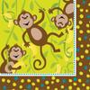 16-Count Paper Lunch Napkins, Monkeyin' Around view 1