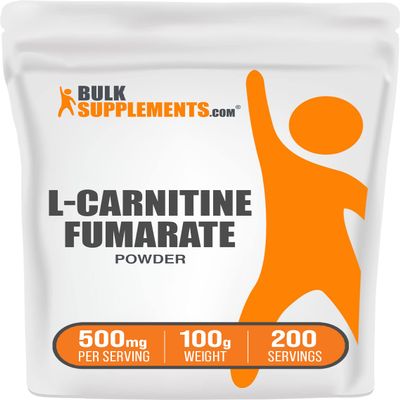BulkSupplements.com L-Carnitine Fumarate Powder - Carnitine Supplement, Sports Nutrition, L-Carnitine 500mg - Gluten Free, 500mg per Serving, Gluten Free, 100g (3.5 oz) (Pack of 1)