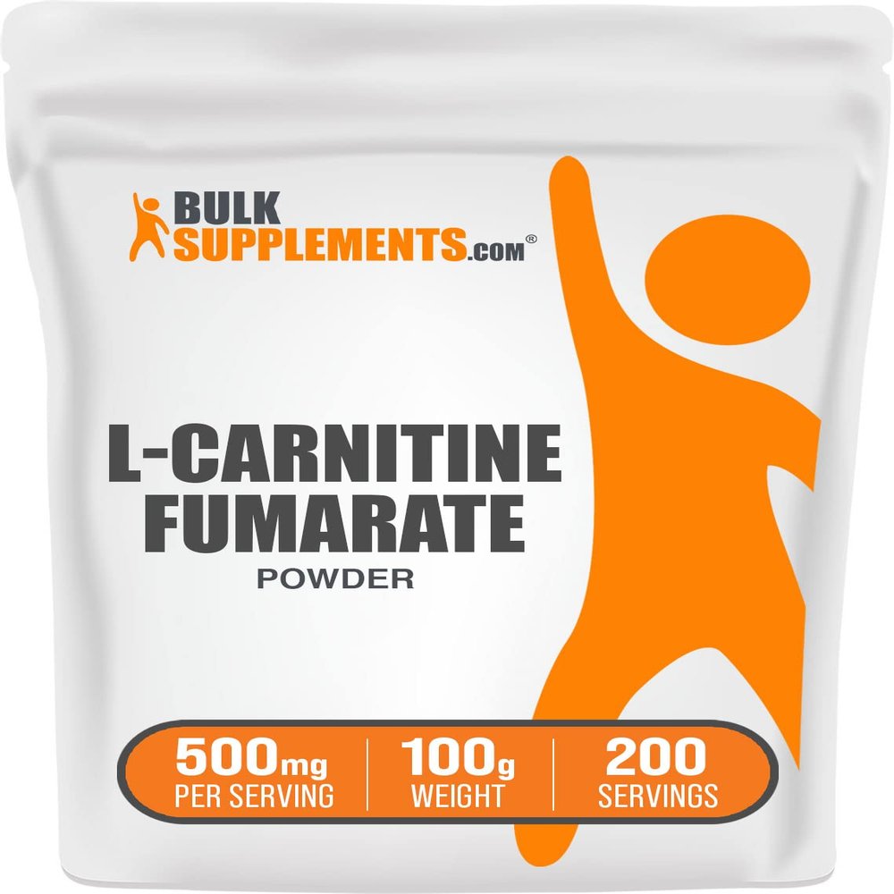 BulkSupplements.com L-Carnitine Fumarate Powder - Carnitine Supplement, Sports Nutrition, L-Carnitine 500mg - Gluten Free, 500mg per Serving, Gluten Free, 100g (3.5 oz) (Pack of 1)