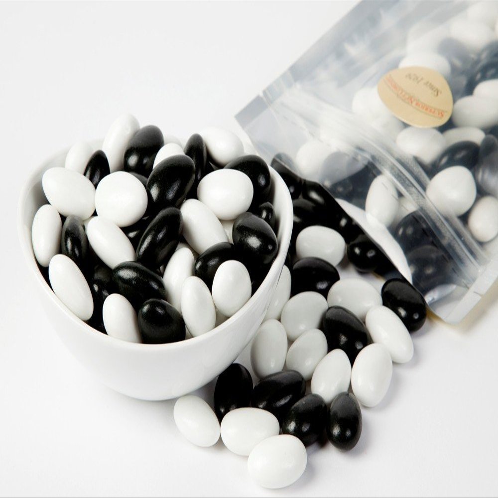 Black and White Tuxedo Jordan Almonds (1 Pound Bag)