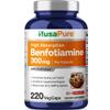 NusaPure Benfotiamine 300mg Per Veggie Caps 220 Count (Non-GMO, Vegan) Bioperine view 1