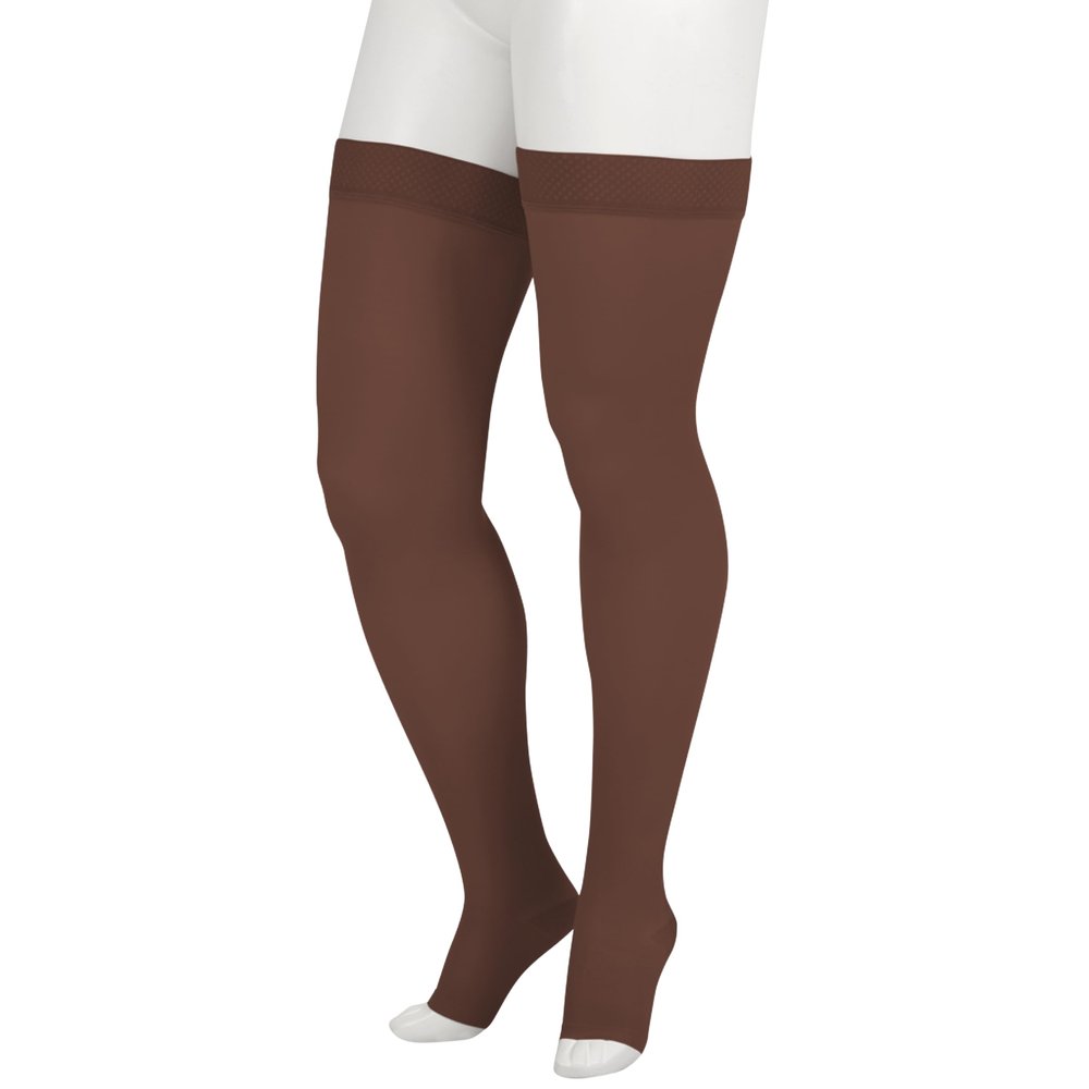15-20 mmHg, Soft, Thigh, OT, Short, Silicone, Chocolate