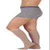 30-40 mmHg, Dynamic, Knee, FF, 3.5cm Silicone, Pink view 1