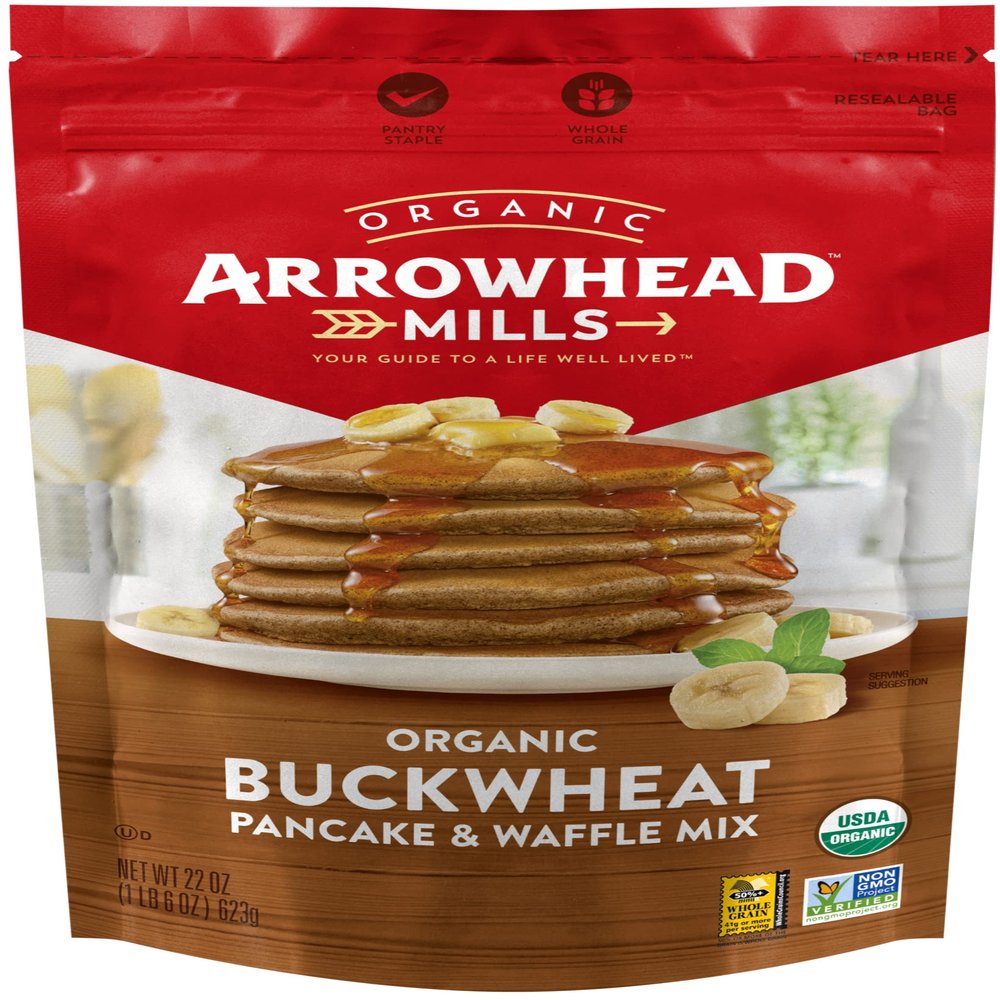 Arrowhead Mills Organic Buckwheat Pancake & Waffle Mix, 22 Ounce (Pack of 6)