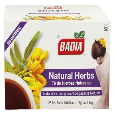 CubanFoodMarket Badia Natural Herb Tea. Total individual tea bags, 25 Count (Pack of 4)