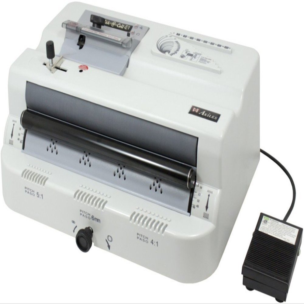 Akiles AFAC-E1 Finish@Coil-E1 Electric Coil Inseter with Built-in Electric Crimper, Full Length Roller with Adjustable Roller Mechanism, Adjustable Crimper Head Mechanism, Foot Pedal Operation