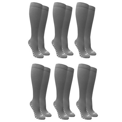 6 Pairs Compression Socks Support Unisex Anti Fatigue Graduated Sports Grey L XL